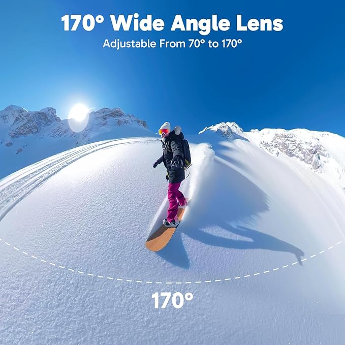 Dragon Touch 4K Action Camera 20MP Vision 3 Underwater Waterproof Camera 170° Wide Angle WiFi Sports Cam with Remote 2 Batteries and Mounting Accessories Kit