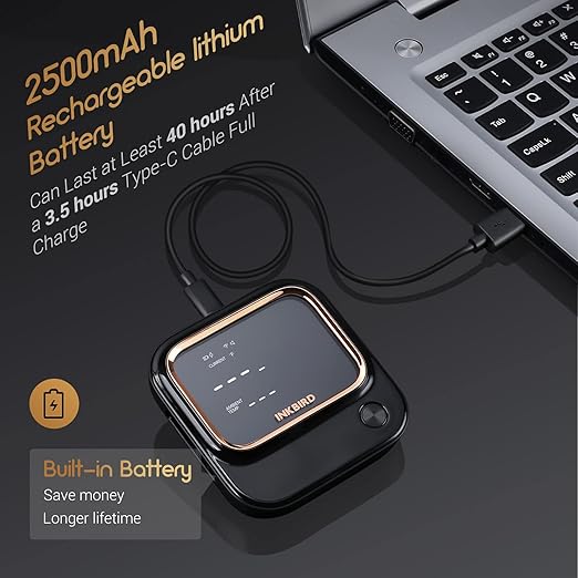 5GHz WiFi & Bluetooth 5.1 Meat Thermometer, Inkbird WiFi Grill Meat Thermometer for Grilling Smoker BBQ Cooking with 4 Probes, IBT-26S Wireless APP Control, Alarm Timer, Backlit LCD, Rechargeable