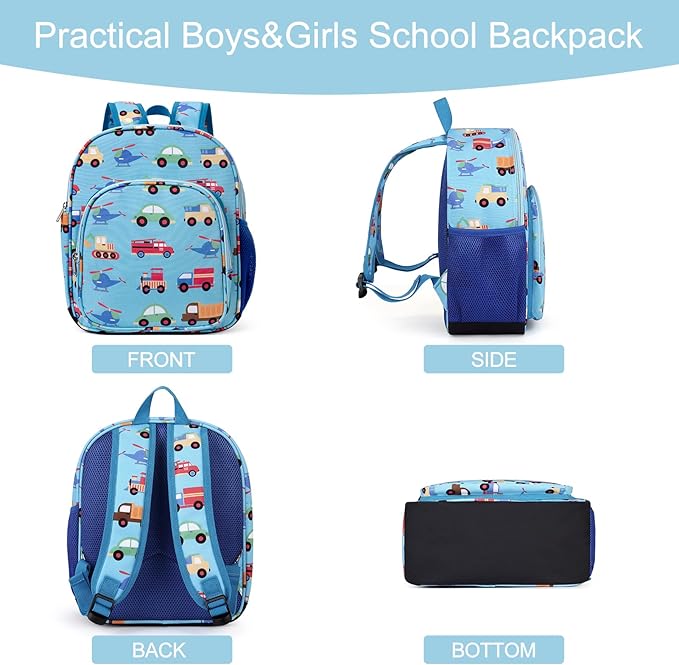 CLUCI Toddler Backpack for Boys Kids Backpacks Preschool Kindergarten Child Bookbag Travel Cute Daycare Bluey Backpack Cars