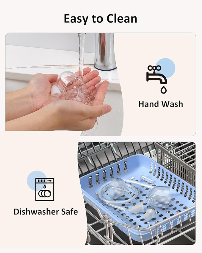 HEYVALUE Nasal Aspirator for Baby, Hospital Grade Nose Sucker with 9 Levels Suction, Night Light and Nursery Rhyme Soothing, Electric Nose Suction for Baby with Food-Grade Silicone Tips Blue