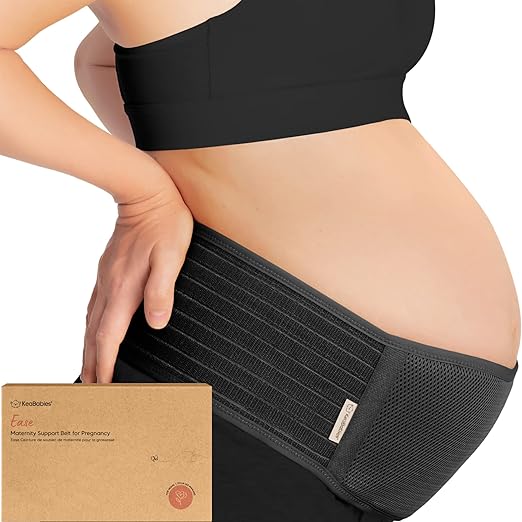 KeaBabies Maternity Belly Bands for Pregnant Women - Soft & Breathable Pregnancy Belly Support Band, Adjustable Maternity Belt for Back, Pelvic Support, Comfortable, Easy to Use (Midnight Black, M/L)
