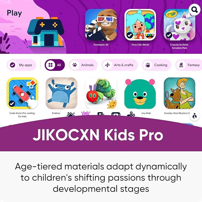 Kids Tablet, Android 15 Tablet for Kids 10 inch Octa-Core with Case, 24GB RAM 64GB ROM 1TB TF Card Expandable for Toddler Children, Parental Control, Dual Camera, BT5.0, WiFi, Gift (Purple)