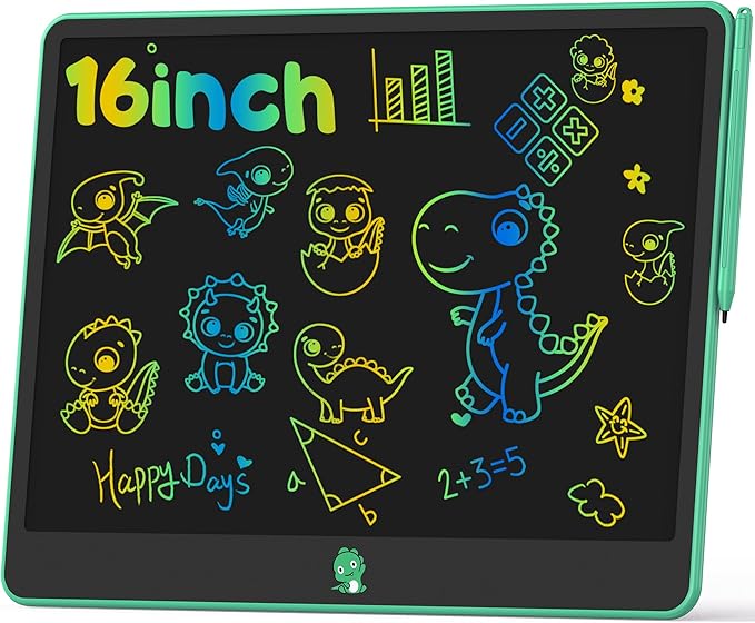 Hockvill LCD Writing Tablet for Kids, Toys for Girls Boys Drawing Pad for 3 4 5 6 7 Year Old Kid, Toddler Doodle Board Christmas Birthday for Children (16 INCH, Green)