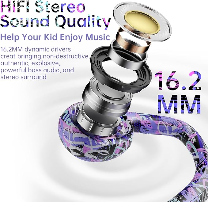 Kids Headphones, Bluetooth 5.2 Air Conduction Open Ear Headphones, 85dB Volume Limiting, Stereo Sound with Mic, IPX5 Waterproof, 20H Playtime, Perfect for School and Outdoor-Deep Blue