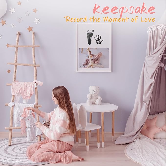 4-Pack Inkless Hand and Footprint Kit, Baby Footprint Kits, Clean Touch Baby Handprints and Footprints Kits,No Mess Ink Pad for Baby Hand and Footprints,Dog Paw Print Kit (Black)