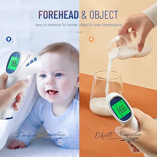 Forehead Thermometer for Adults and Kids, Digital Baby Thermometer with Fever Alarm, Fast Accurate Results, Home Medical & Nurse Essentials