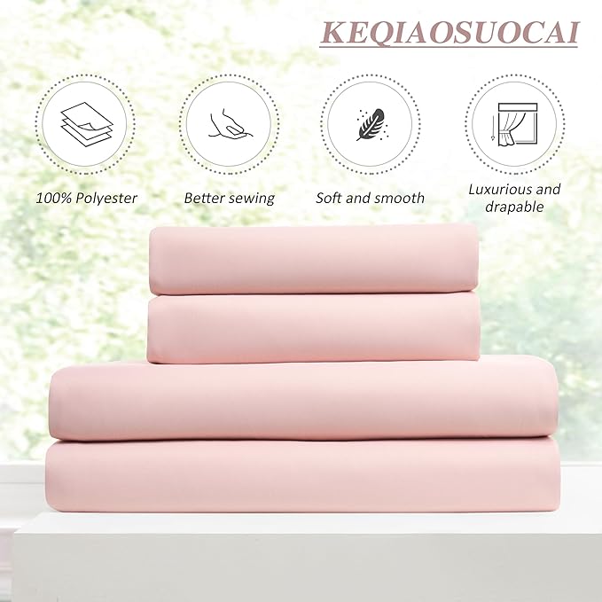 KEQIAOSUOCAI Pinch Pleated Curtains 108 Inches Long, Energy Saving Window Treatment Privacy Drapery for Living Room, Vertical Track System Elegant Hook Panels(Baby Pink, 2 Pieces, W40 x L108)