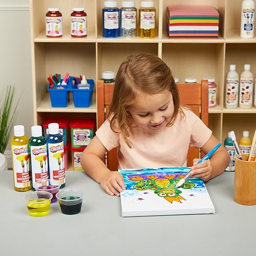 Colorations Paraben-Free Glitter Liquid Watercolor Paint, Set of 8 Vibrant Colors, 8 fl oz, Non-Toxic and Made in The USA