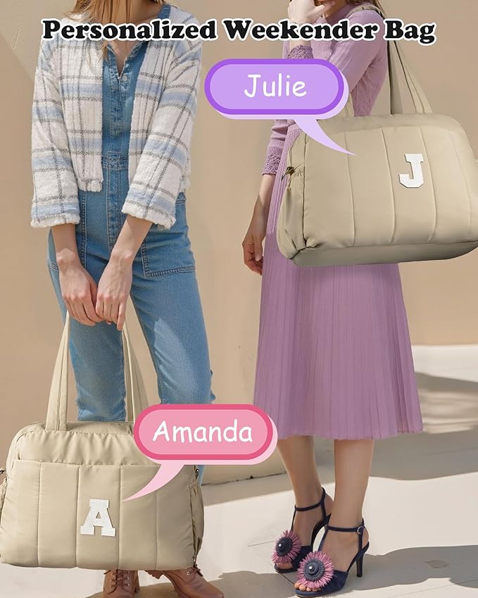 Gifts for Women Mom Unique-Monogram Duffle Bag, Weekender Bags for Women，Overnight Bag with Wet Pocket，Lightweight Travel Bags Personalized Gym Tote with Makeup Pouch