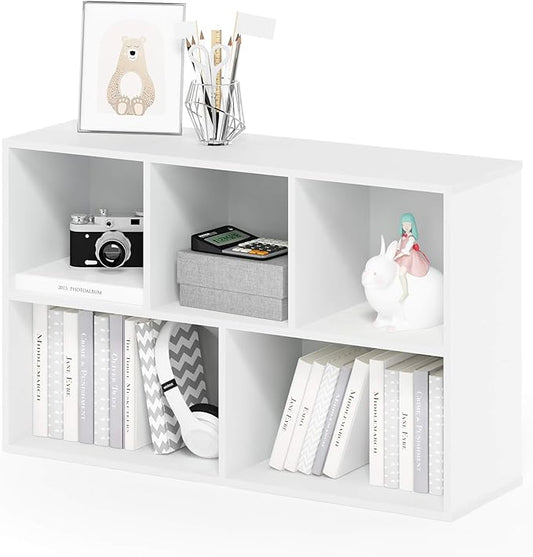 Furinno Luder Bookcase / Book / Storage , 5-Cube, White