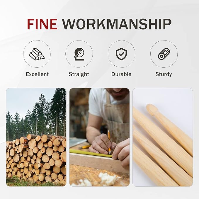 5A Wood Drum Sticks for Kids: 2 Pairs Drumsticks for Electronic Drumming Children Adults Beginner Percussion Accessories