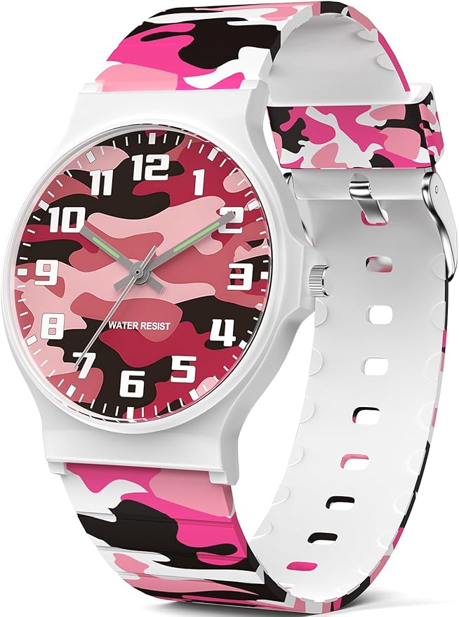 Kids Analog Watch Boys Girls, 30M Waterproof, Sports Watch for Boys, Easy to Read Children's Thin Dial Wrist Watches with Soft Band, for Ages 5-15 Kids Great Birthday Gifts Christmas Day