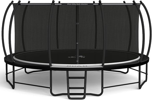 BCAN 8FT 10FT 12FT 14FT 15FT 16FT Recreational Trampoline with Enclosure for Kids Adults, ASTM Approved, Outdoor Trampolines with Ladder for Kids