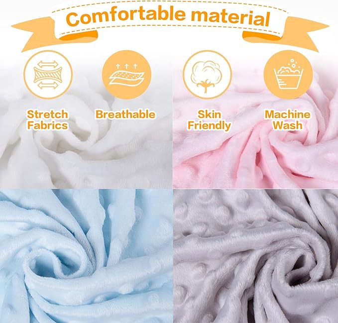 Custom Crib Bedding Set - Elephant Design Personalized Name Baby Nursery Bed 3 Pcs Set - Chic Soft Blanket with Dotted Backing, Sheet, Pillowcase for Newborn Girls Boys Gifts Color17