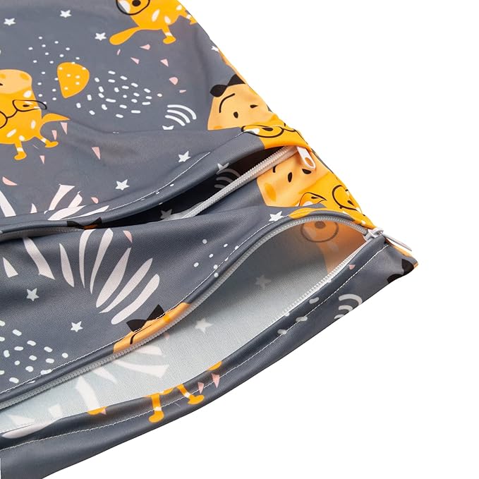 ALVABABY 2pcs Cloth Diaper Wet Dry Bags Waterproof Reusable with Two Zippered Pockets Travel Beach Pool Daycare Soiled Baby Items Yoga Gym Bag for Swimsuits or Wet Clothes LZ1920