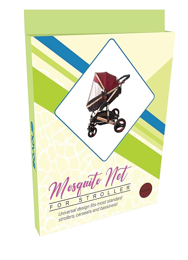 Enovoe Baby Mosquito Net for Stroller - Durable Cover for Cribs, Bassinets, Playards, Brown