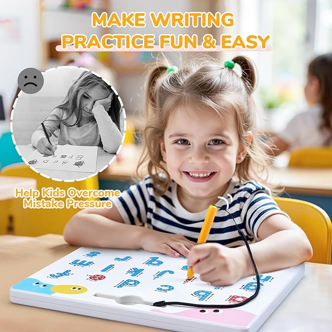 JoyCat Magnetic Letter and Number Tracing Board Set, Double Sided Alphabet & Numbers Board for Toddlers, ABC Uppercase & Lowercase Practice, Math Learning, Preschool Educational Gift Toys for Kids