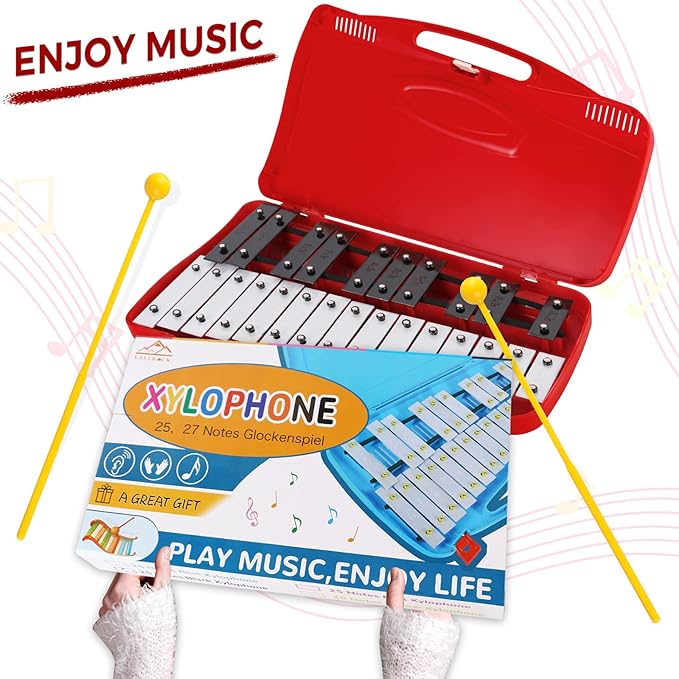 EASTROCK 25 Notes Glockenspiel Xylophone for Kids, Professional Music Teaching, Gifts
