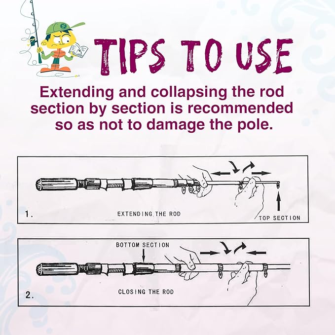 Kids Fishing Pole, Portable Telescopic Kids Fishing Poles for Boys and Girls, Fishing Rod and Reel Combo Kit with Tackle Box, and Fishing Net, Best Fishing Pole for Toddler Youth