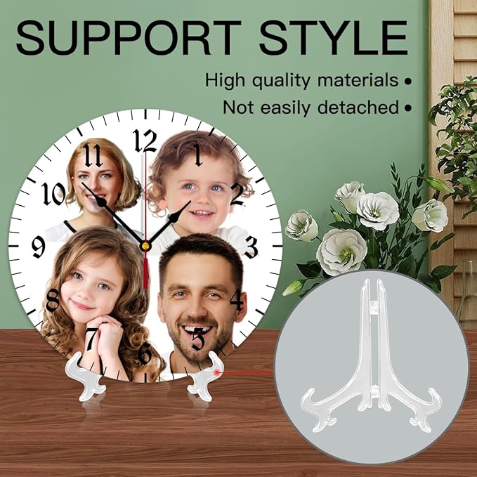 Generic Custom Wall Clock Personalized Clocks with Photo Text Logo Customize Gifts for Kitchen Bathroom Home Family Friends Gifts, 10inch-25cm
