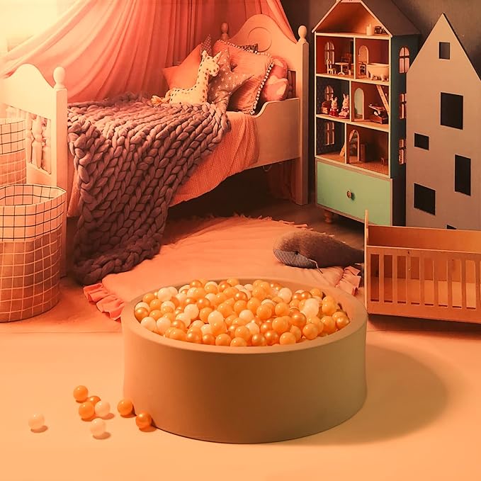 GOGOSO Ball Pit Balls for Toddlers, Brown Plastics Balls for Ball Pool Birhtday Party Girls Kids with Storage Bag, 2.17inches