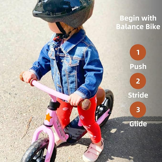 JOYSTAR 10"/12" Toddler Balance Bike for Girls & Boys, Ages 18 Months to 5 Years, Kids Push Bike with Footrest & Adjustable Seat Height, First Birthday Gifts for 2-5 Boys Girls