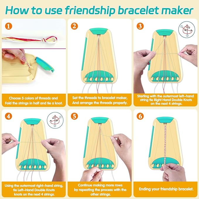 Arts and Crafts for Kids Ages 8-12,Friendship Bracelet Making Kit for Girl,Kids Jewelry Making Kit with 28 Pre-Cut Threads,Christmas Birthday Gifts for Ages 6 7 8 9 10 11 12 Year Old Cyan