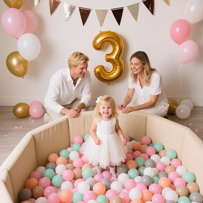 GOGOSO Balls for Ball Pit - Plastic Ball for Toddlers 1-3, Baby Kids Ball Pool Decoration 50 100 200 300 500 1000 (6 Colors, 200 Balls)