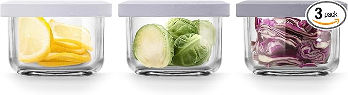Comotomo 'Smart Vent' Food Container, Gray, Set of 3
