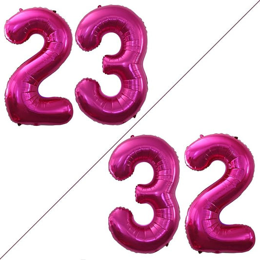 GOER Number 23 Balloons for 23rd Birthday Party Decorations,42 Inch Jumbo Foil Helium 32 Balloons for 32nd Birthday Party Decoration (Bright Peach)