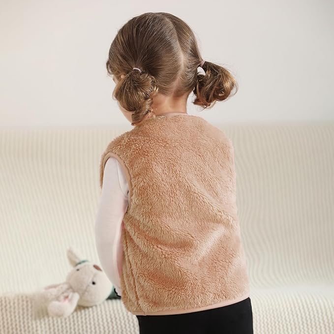 Baby Boys Girls Fleece Vest Zip Up Cute Bear Jackets Fuzzy Fall Winter Warm Clothes Newborn Outwear for Toddler Infant