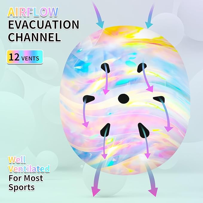 Adjustable Kids Bike Helmet with Knee & Elbow Pads Set, Color Gradient Design for Boys and Girls Aged 3-14+, for Skateboarding, Scooter, Roller & Inline Skating, Longboard