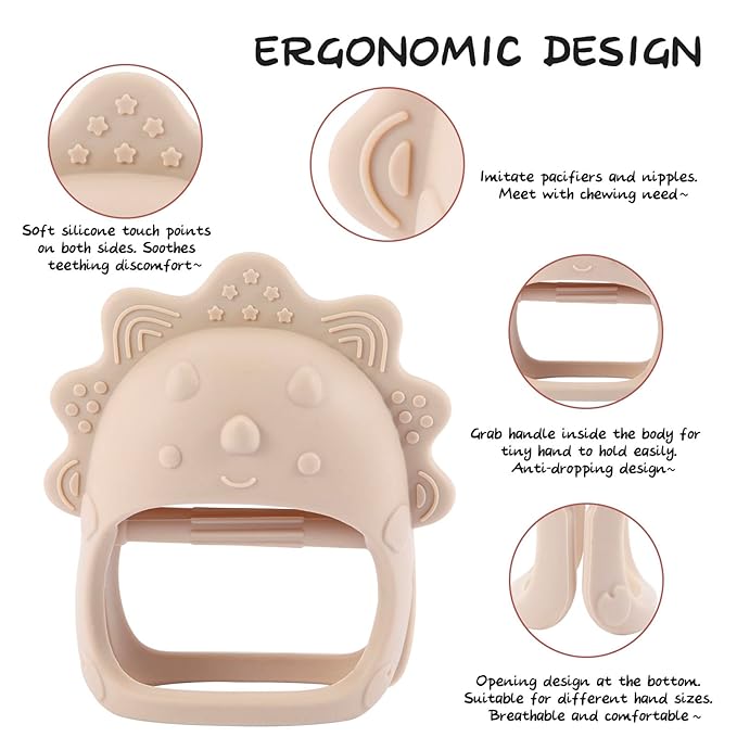 Baby Teething Toys, Teething Toys, Teethers for Babies 3-6 Months, Baby Chew Toys, BPA Free Teether Mitten with Soft Texture for Sensory Exploration and Itching Teething Relief