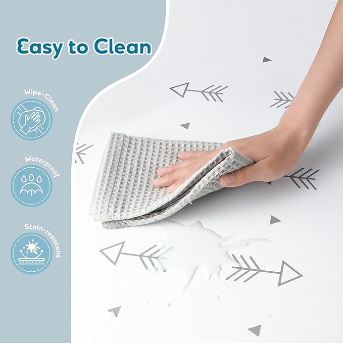 Baby Foam Play Mat-72”x 48” Baby Playmat,6-Piece Interlocking Foam Floor Tiles,Puzzle Mat for Infants and Toddlers,Waterproof Crawling Mat,Non Toxic Play Mat for Baby Tummy Time Mat(Arrow)