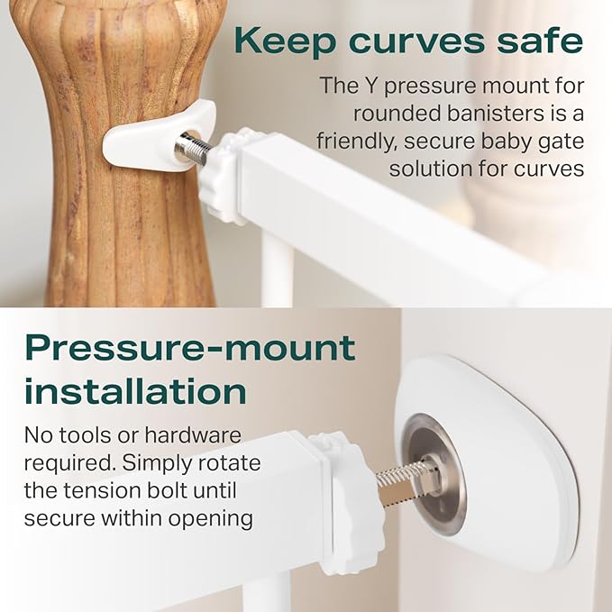 Cumbor 29.7-40.6" Baby Gate for Stairs, Mom's Choice Awards Winner-Dog Gate for Doorways, Pressure Mounted Self Closing Pet Gates for Dogs Indoor, Durable Safety Child Gate with Easy Walk Thru Door