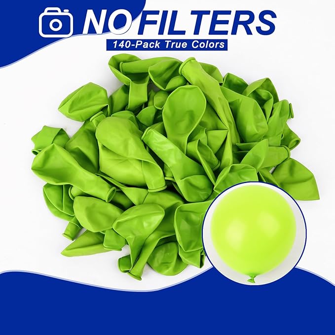 140pcs Light Green Round Balloons Different Sizes 18 12 10 5 Inch Latex Balloons for Arch Decoration Party Balloon Kit for Graduation Birthday Party Wedding Balloon Baby Shower Decoration