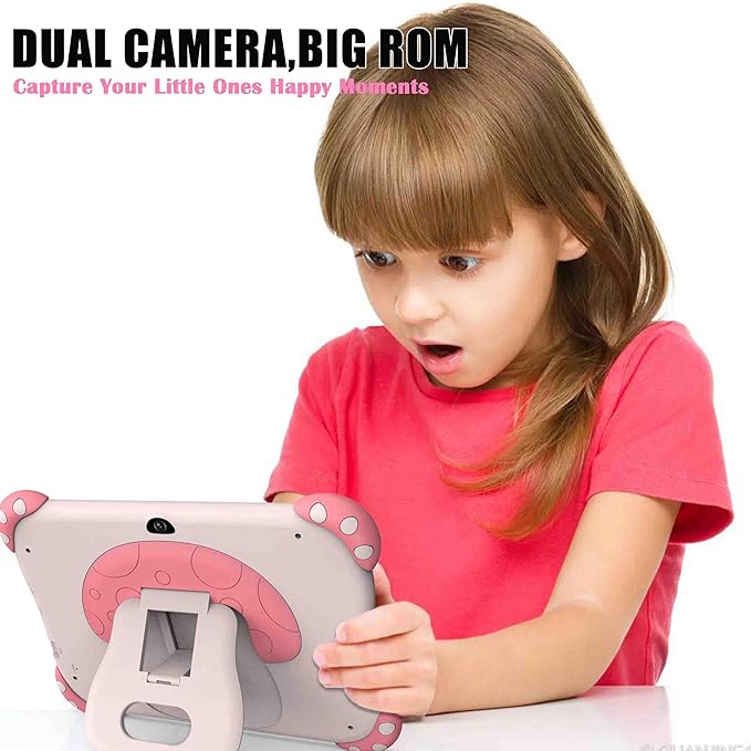 Kids Tablet 7 inch Tablet for Kids Wifi Kids Tablets 32G Android 10 Dual Camera Educational Games Parental Control, Toddler Tablet with Kids Software Pre-Installed Kid-Proof YouTube Netflix (Pink)