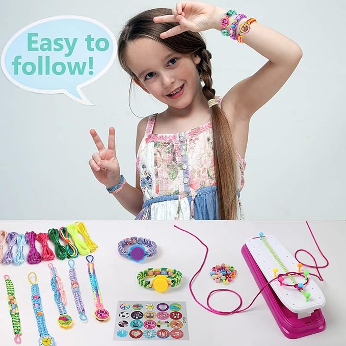 IQKidz Friendship Bracelet Making Kit - Make Bracelets Craft Toys for Girls Age 8-12 yrs, Cool Birthday Gifts for 6 7 9 10 11 Years Old Kids, Christmas Gift Set