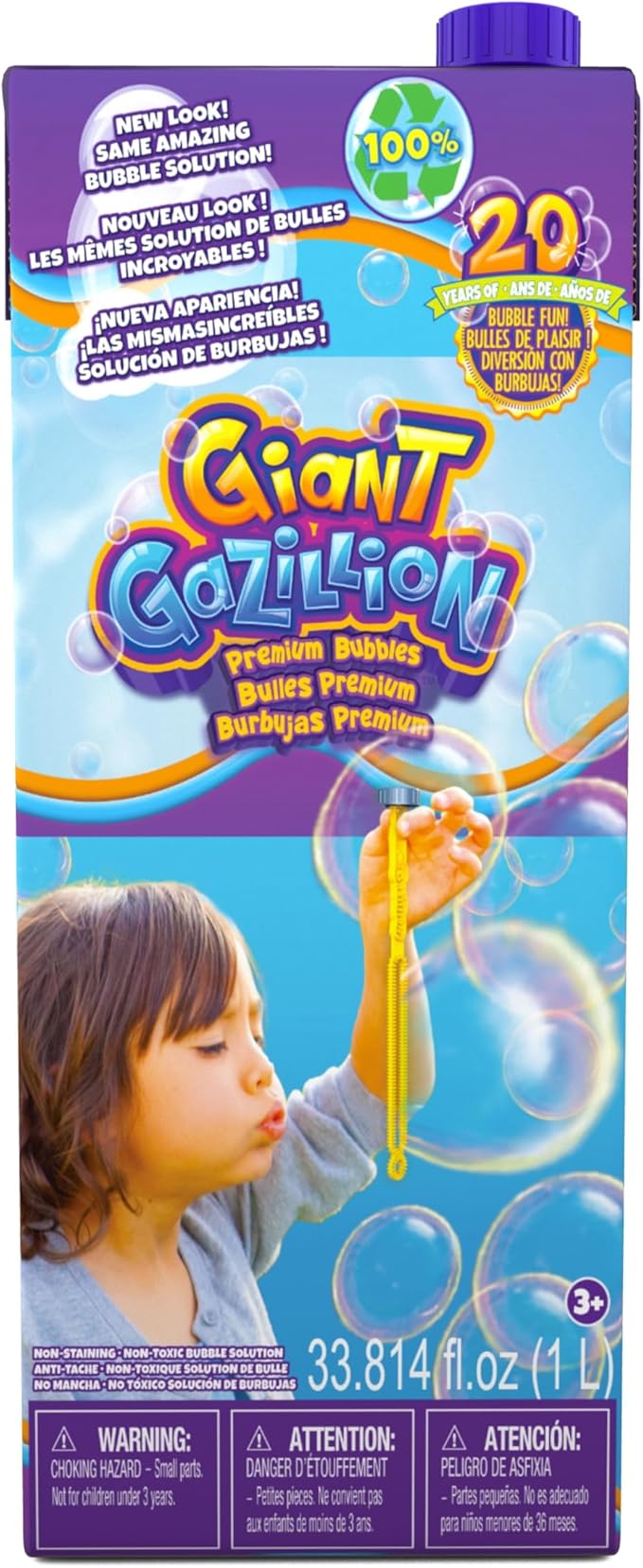 Gazillion Bubbles Giant Bubbles 1L Box: Giant, Vibrant, And Safe Bubbles With Eco-Friendly Packaging