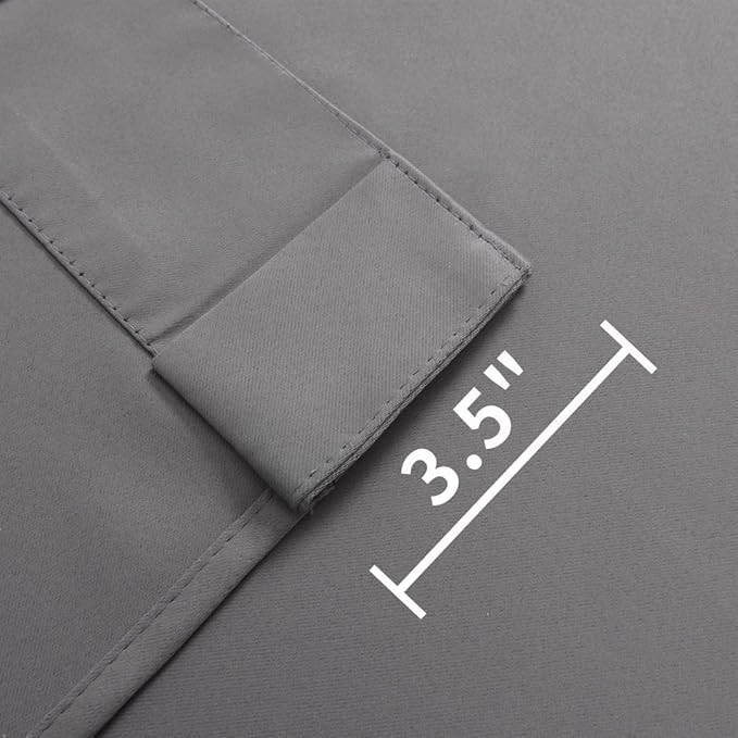 Joydeco Custom Blackout Curtains for Bedroom, 1 Panel Room Darkening Curtains & Drapes for Living Room Window Rod Pocket Back Tab (Custom Size,Light Grey)