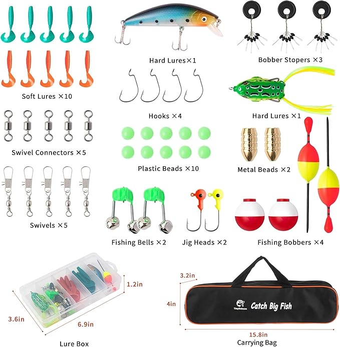 Kids Fishing Pole Kit Set，Portable Telescopic Fishing Rod and Reel Combo Full Kits for Boys, Girls, Beginner, Youth