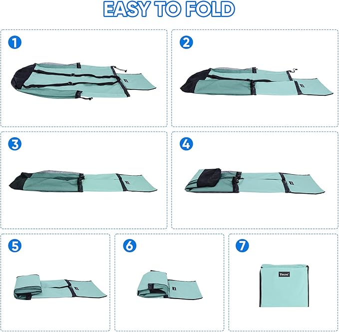 BALEINE 120L Laundry Bag Backpack, 900D Oxford Fabric Large Travel Laundry Bags with Shoulder Straps and 2 Mesh Pockets for College Dorm, Apartment, Laundromat (Sky Blue, 120L)