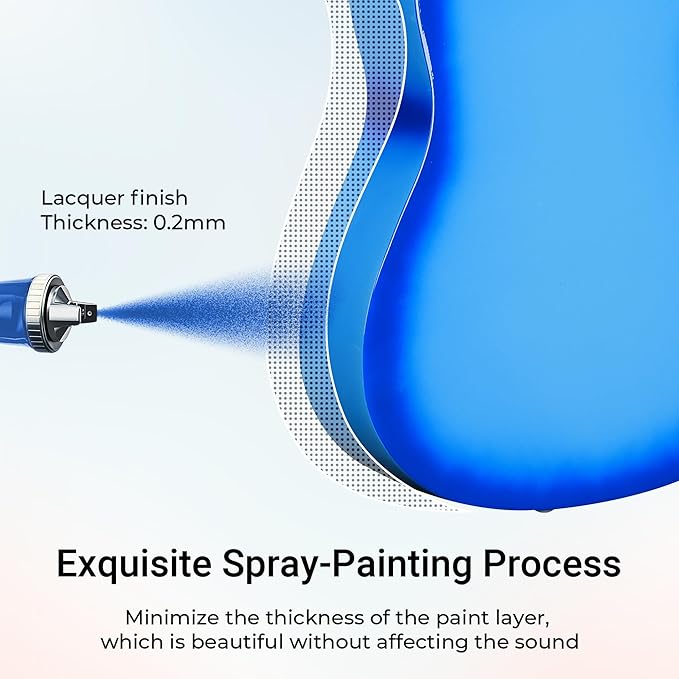 ADM Beginner Acoustic Classical Guitar 34 Inch Nylon Strings Wooden Guitar Bundle Kit for Kid Boy Girl Student Youth Guitarra Online Lessons with Gig Bag, Strap, Tuner, Strings, Picks, Blue