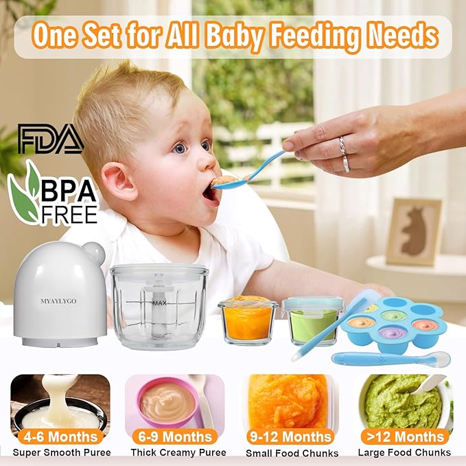 Baby Food Maker & Food Processor, Upgraded 14-in-1 Baby Food Blender, Puree Maker, Puree Grinder for Fruit, Veggies, Meat, Baby Feeding Essentials, Shower Gifts Set