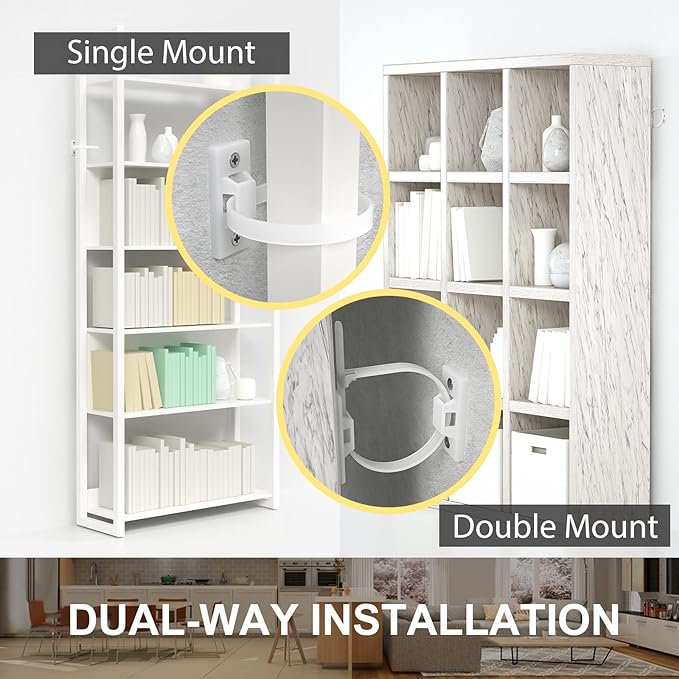 4our Kiddies Furniture Straps (6 Pack) Baby Proofing Anti Tip Furniture Anchors Kit, Cabinet Wall Anchors Protect Toddlers from Falling Furniture, Adjustable Child Safety Straps Earthquake Resistant