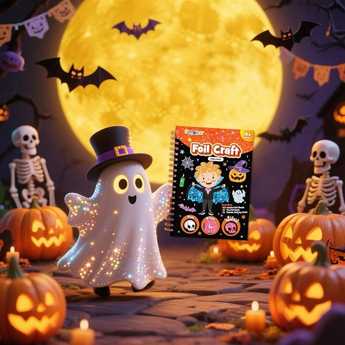 FUNNYB&G Foil Art Craft Activity for Kids - Halloween Crafts Gift Party Favors for Kids Trick or Treat Goodie Bag Stuffer Fillers Gifts Toy for Girls Boys 4 5 6 7 8 9 Years Old(Halloween)