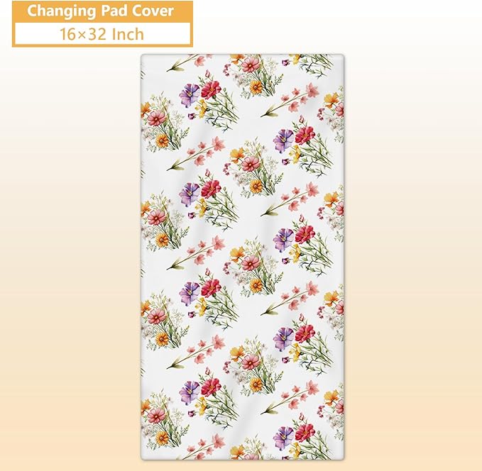 Custom Crib Bedding Set - 5 Pcs Customized Baby Crib Set with Name - Soft Double Layer Flower Nursery Baby Bedding Set for Girls Boys - Personalized for Infants Toddlers