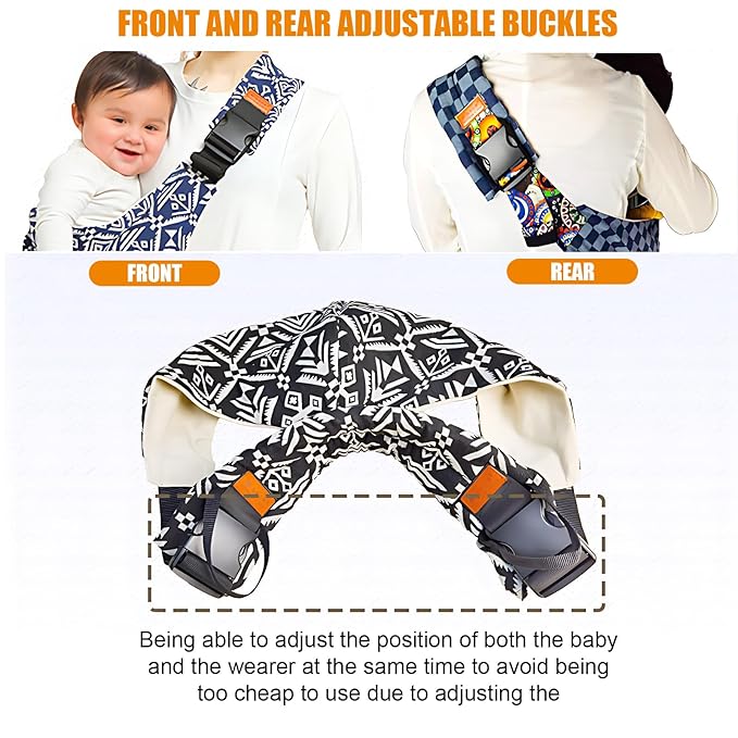 Baby Sling Carrier Newborn to Toddler Adjustable One-Shoulder Design with Safety Buckle, Soft & Lightweight Sling Baby Carrier 10-30 lbs(Mesh,Brown Leopard)