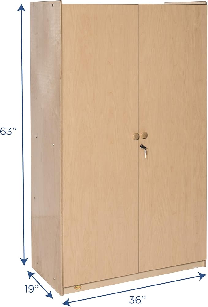 Angeles Value Line Teacher's Storage Cabinet, Classroom Shelves and Daycare Furniture, Lockable Storage Cabinet, 36" L x 19" W x 63" H