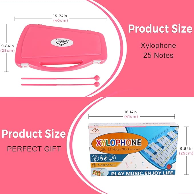 EASTROCK 25 Notes Glockenspiel Xylophone for Kids, Professional Music Teaching, Gifts